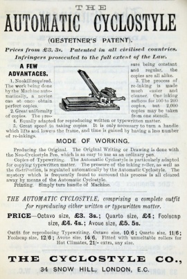 Cyclostyle Co - Graces Guide