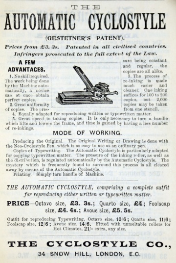 Cyclostyle Co - Graces Guide