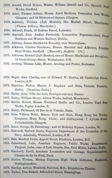 1885 Institution of Mechanical Engineers: Members - Graces Guide