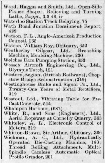 The Engineer 1948 Jul Dec: Index Graces Guide