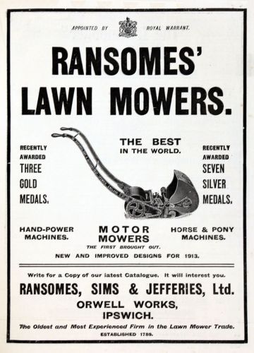 Ransomes, Sims and Jefferies: Lawn Mowers - Graces Guide