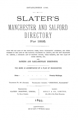 Slater's Manchester and Salford Directory, 1895 - Graces Guide